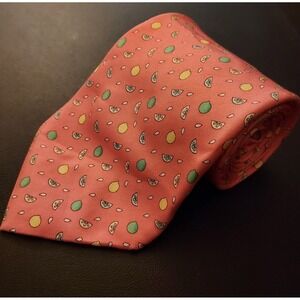 Vineyard Vines Tie Mens 58x3.75 Lemon Lime Geometric Marthas Vineyard Fruit Pink